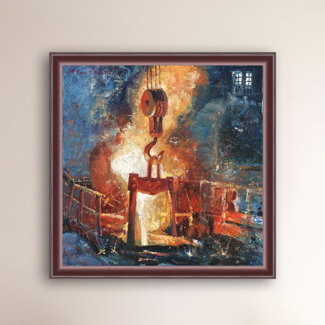 Painting of Molten Iron, Bethlehem Steel