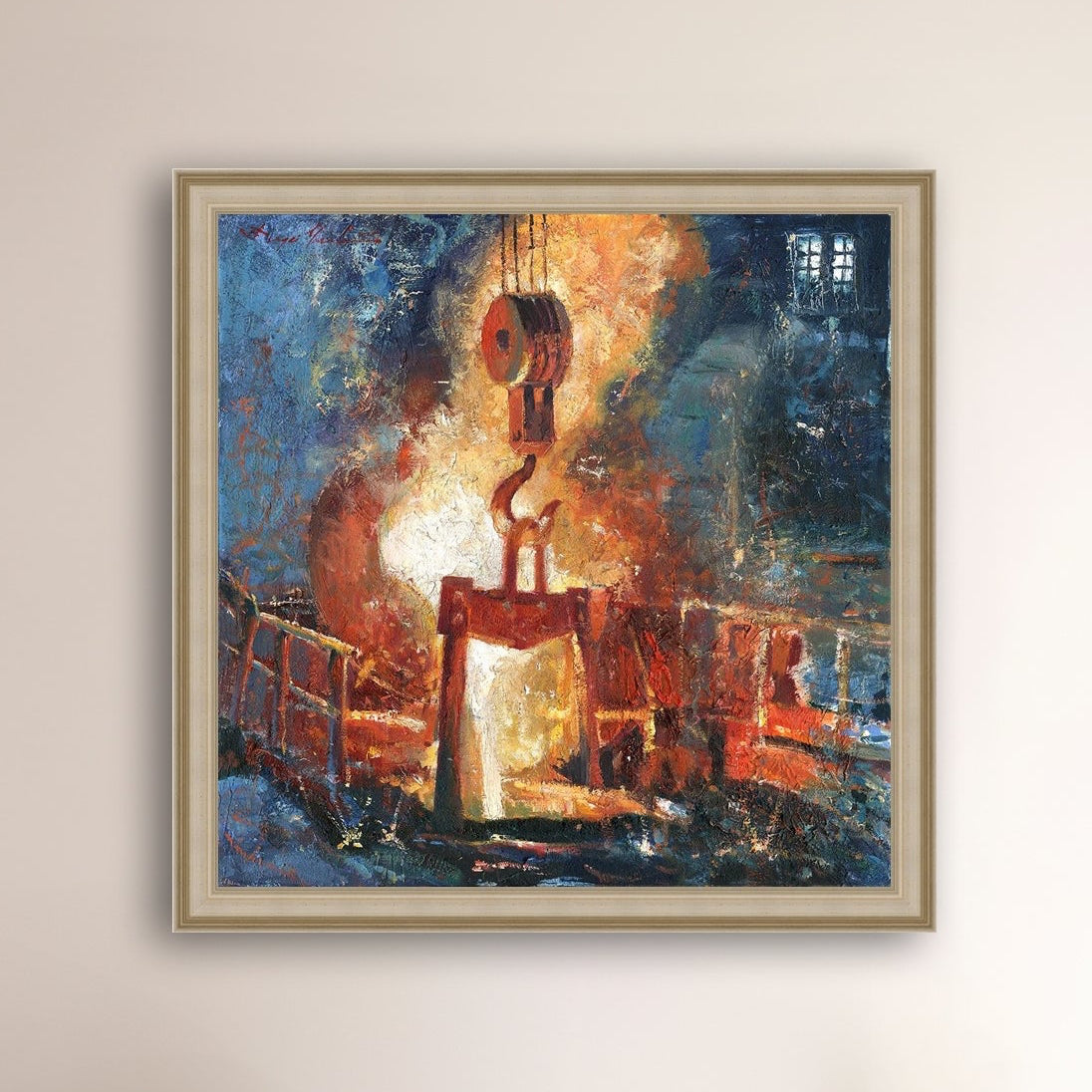 Painting of Molten Iron, Bethlehem Steel