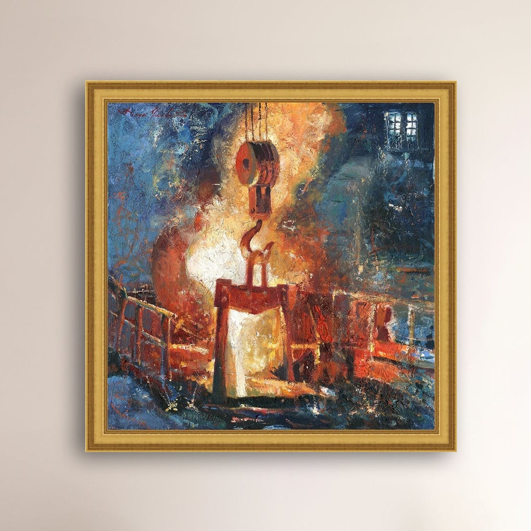 Painting of Molten Iron, Bethlehem Steel