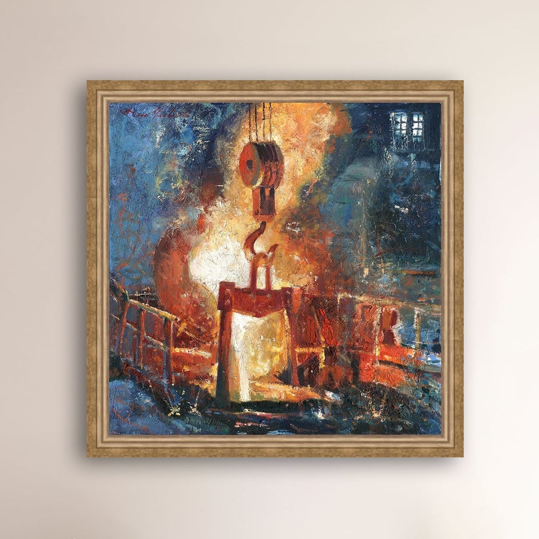 Painting of Molten Iron, Bethlehem Steel