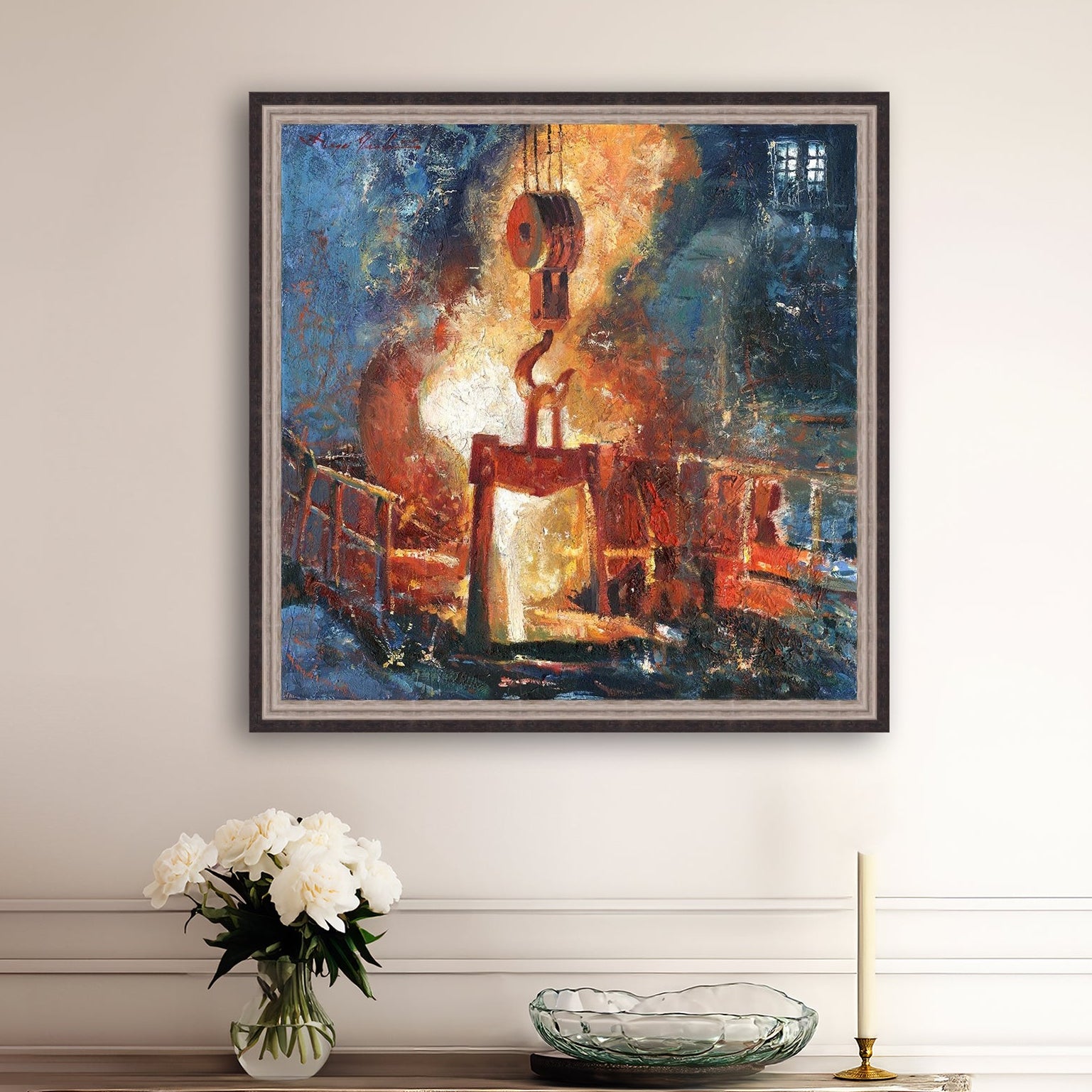 Painting of Molten Iron, Bethlehem Steel