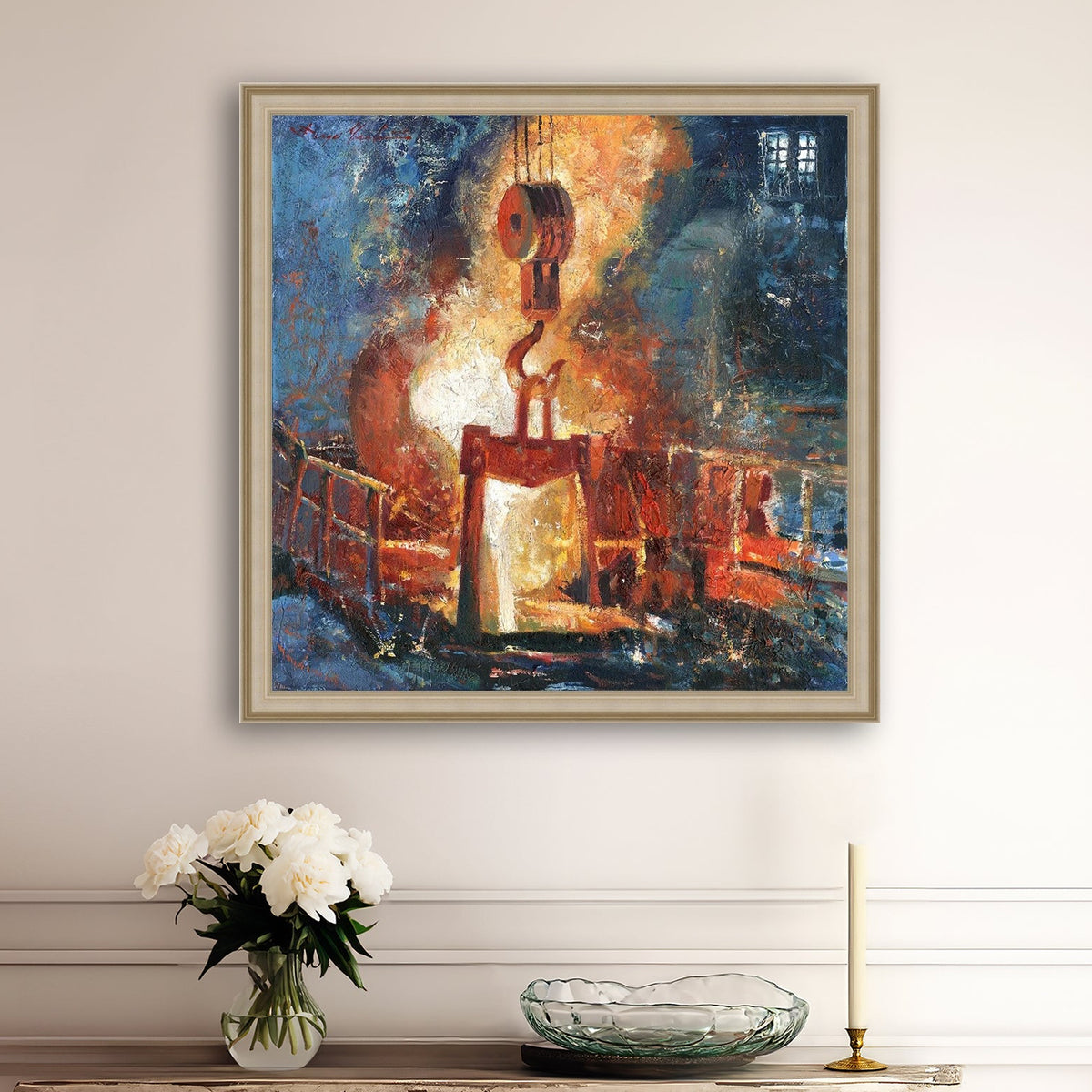 Painting of Molten Iron, Bethlehem Steel