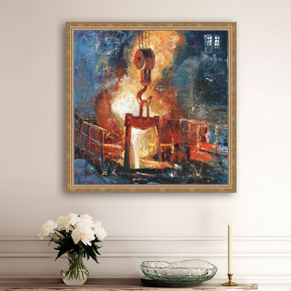 Painting of Molten Iron, Bethlehem Steel